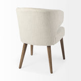 Niles 22.5L x 24.0W x 32.0H Cream Fabric Seat W/ Medium Brown Wooden Legs Wingback Dining Chair from Mercana - Luna Furniture