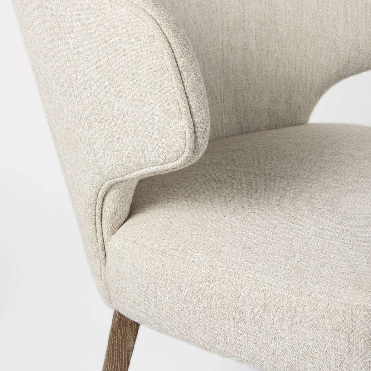 Niles 22.5L x 24.0W x 32.0H Cream Fabric Seat W/ Medium Brown Wooden Legs Wingback Dining Chair from Mercana - Luna Furniture