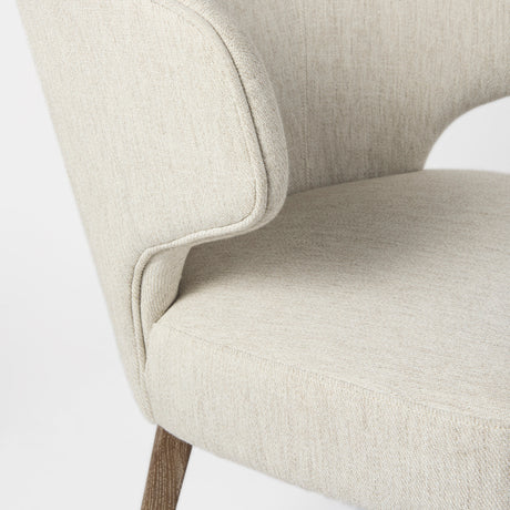 Niles 22.5L x 24.0W x 32.0H Cream Fabric Seat W/ Medium Brown Wooden Legs Wingback Dining Chair from Mercana - Luna Furniture