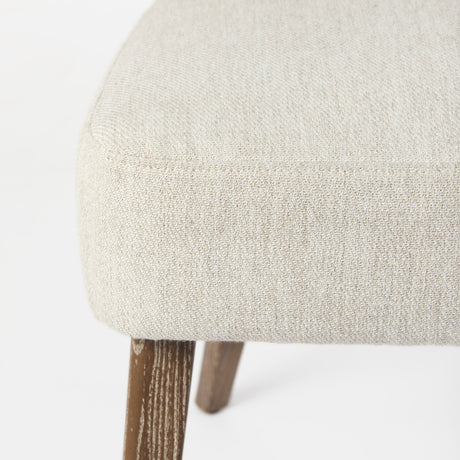 Niles 22.5L x 24.0W x 32.0H Cream Fabric Seat W/ Medium Brown Wooden Legs Wingback Dining Chair from Mercana - Luna Furniture