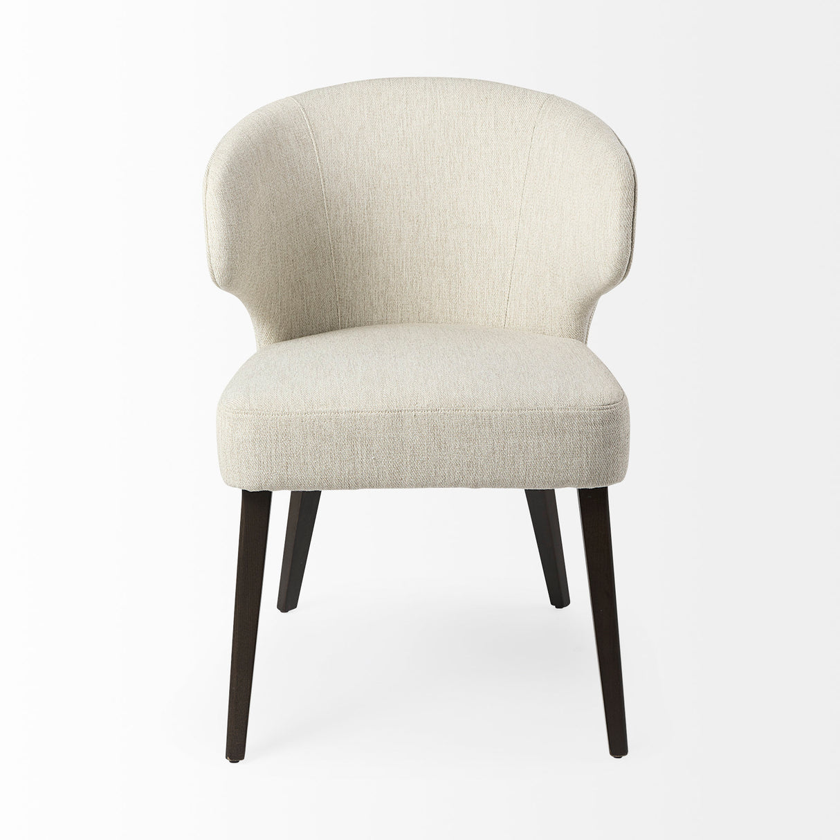 Niles 22.5L x 24.0W x 32.0H Cream Fabric Seat W/ Dark Brown Wooden Legs Wingback Dining Chair from Mercana - Luna Furniture