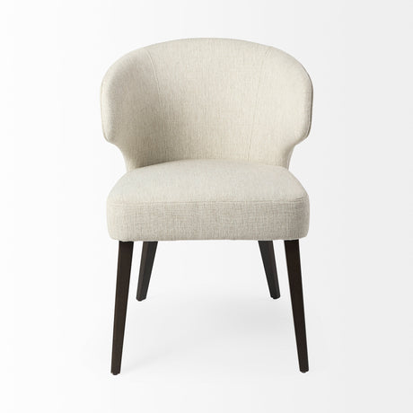 Niles 22.5L x 24.0W x 32.0H Cream Fabric Seat W/ Dark Brown Wooden Legs Wingback Dining Chair from Mercana - Luna Furniture