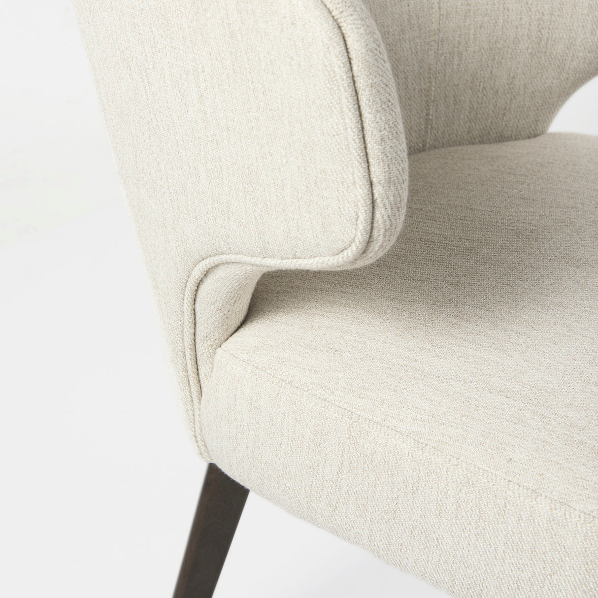 Niles 22.5L x 24.0W x 32.0H Cream Fabric Seat W/ Dark Brown Wooden Legs Wingback Dining Chair from Mercana - Luna Furniture