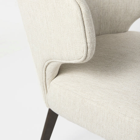 Niles 22.5L x 24.0W x 32.0H Cream Fabric Seat W/ Dark Brown Wooden Legs Wingback Dining Chair from Mercana - Luna Furniture