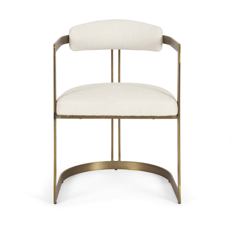 Hollyfield II Cream Fabric Seat W/ Gold Iron Frame Dining Chair from Mercana - Luna Furniture