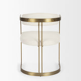 Hollyfield II Cream Fabric Seat W/ Gold Iron Frame Dining Chair from Mercana - Luna Furniture