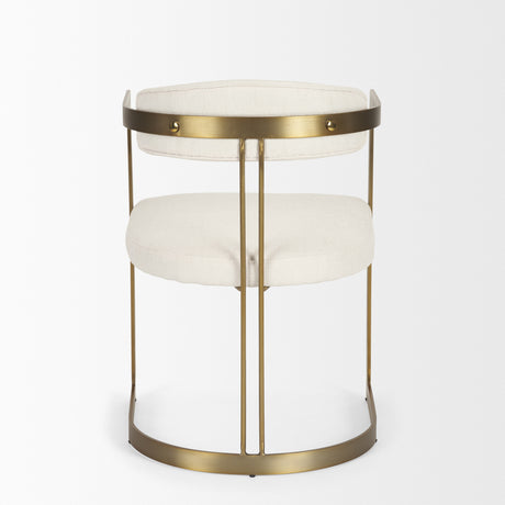Hollyfield II Cream Fabric Seat W/ Gold Iron Frame Dining Chair from Mercana - Luna Furniture