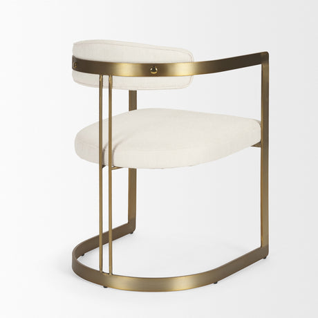 Hollyfield II Cream Fabric Seat W/ Gold Iron Frame Dining Chair from Mercana - Luna Furniture