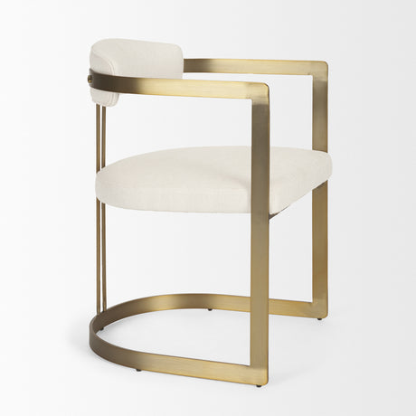 Hollyfield II Cream Fabric Seat W/ Gold Iron Frame Dining Chair from Mercana - Luna Furniture