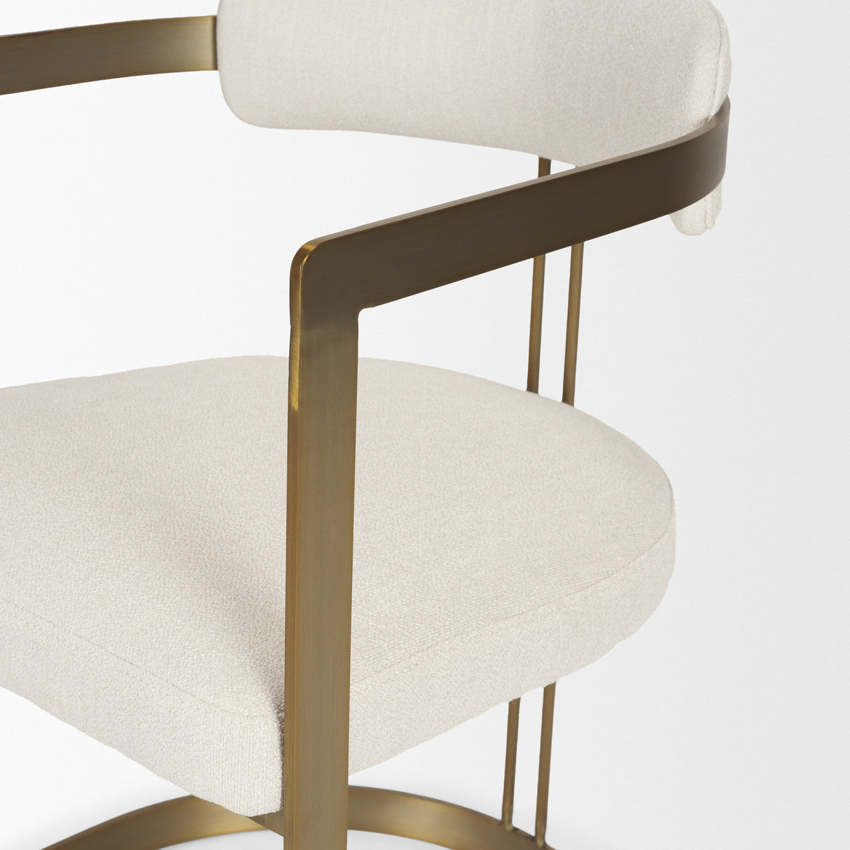 Hollyfield II Cream Fabric Seat W/ Gold Iron Frame Dining Chair from Mercana - Luna Furniture