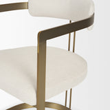 Hollyfield II Cream Fabric Seat W/ Gold Iron Frame Dining Chair from Mercana - Luna Furniture