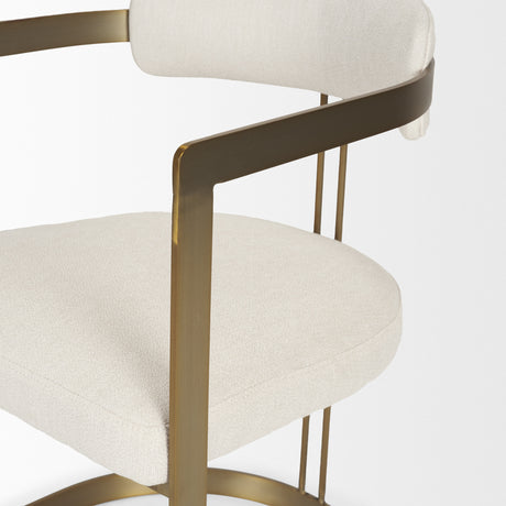 Hollyfield II Cream Fabric Seat W/ Gold Iron Frame Dining Chair from Mercana - Luna Furniture