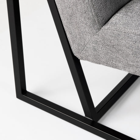 Armelle Gray Fabric Seat W/Black Metal Frame Accent Chair from Mercana - Luna Furniture