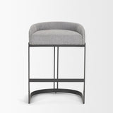 Hollyfield II Gray Fabric Seat W/ Gray Metal Base Counter Stool from Mercana - Luna Furniture
