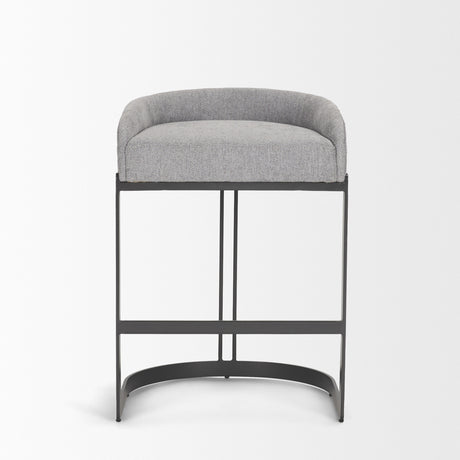 Hollyfield II Gray Fabric Seat W/ Gray Metal Base Counter Stool from Mercana - Luna Furniture