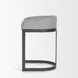 Hollyfield II Gray Fabric Seat W/ Gray Metal Base Counter Stool from Mercana - Luna Furniture