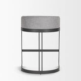 Hollyfield II Gray Fabric Seat W/ Gray Metal Base Counter Stool from Mercana - Luna Furniture