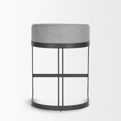 Hollyfield II Gray Fabric Seat W/ Gray Metal Base Counter Stool from Mercana - Luna Furniture