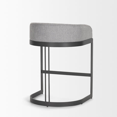 Hollyfield II Gray Fabric Seat W/ Gray Metal Base Counter Stool from Mercana - Luna Furniture