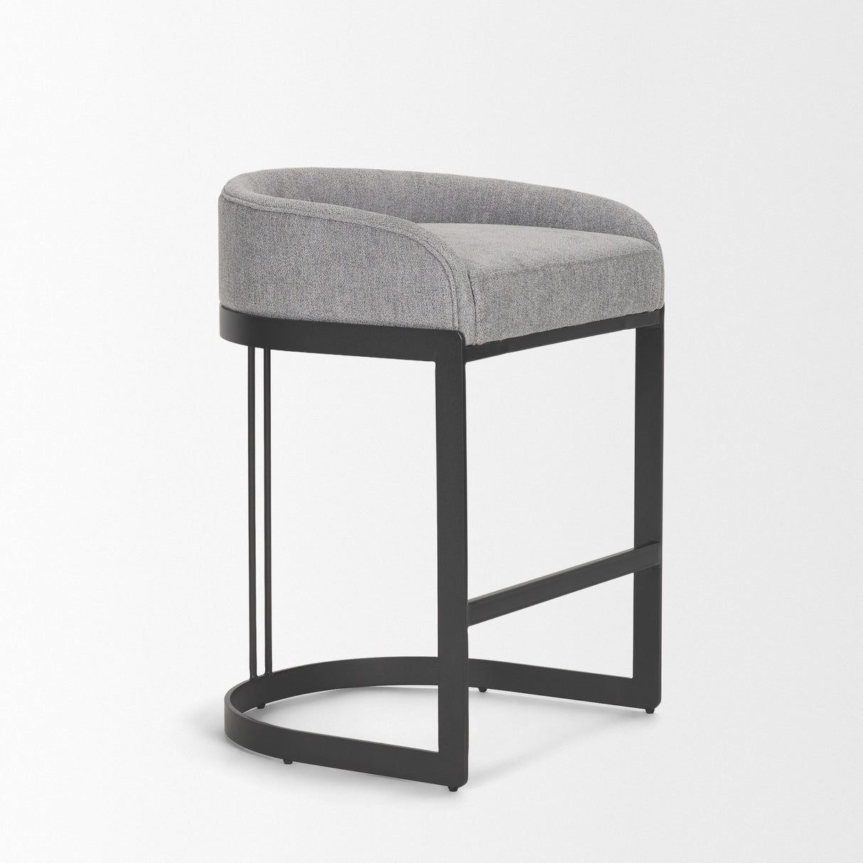 Hollyfield II Gray Fabric Seat W/ Gray Metal Base Counter Stool from Mercana - Luna Furniture