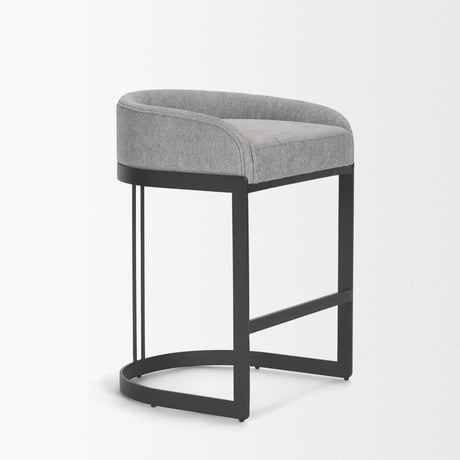Hollyfield II Gray Fabric Seat W/ Gray Metal Base Counter Stool from Mercana - Luna Furniture