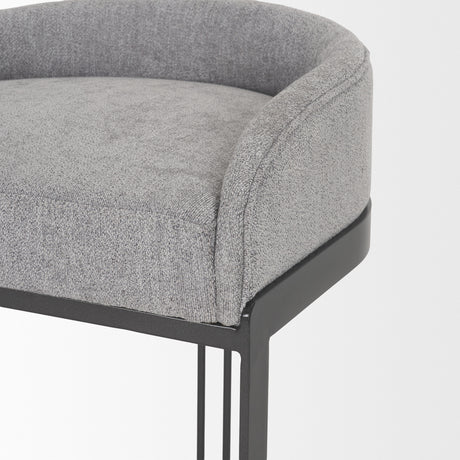 Hollyfield II Gray Fabric Seat W/ Gray Metal Base Counter Stool from Mercana - Luna Furniture