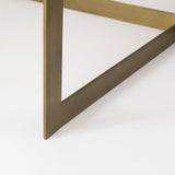 Faye 34L x 34W x 17H Beige Finished Wood W/Gold Metal Base Square Coffee Table from Mercana - Luna Furniture