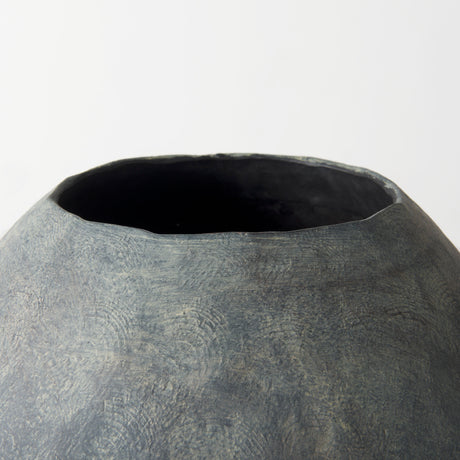 Gobi 19.75L x 24H Large Gray Ceramic Oval Vase from Mercana - Luna Furniture