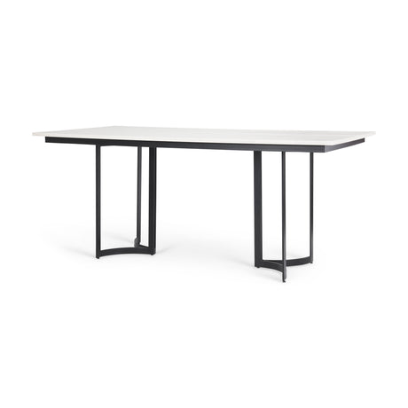 Tanner I 71L x 35W Rectangular White Marble W/ Metal Base Dining Table from Mercana - Luna Furniture