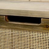 Sonny 23.6L x 15.7W x 13.8H Set of Two Brown Wood and Wicker W/ Metal Detail Rectangular Boxes from Mercana - Luna Furniture