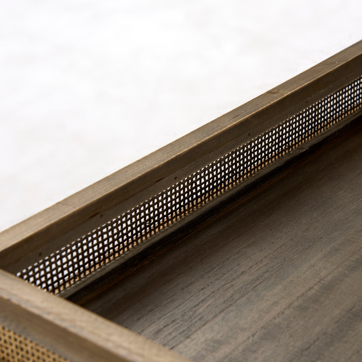 Sonny 23.6L x 23.6W x 2.0H Set of Two Brown Wood and Wicker Square Trays from Mercana - Luna Furniture