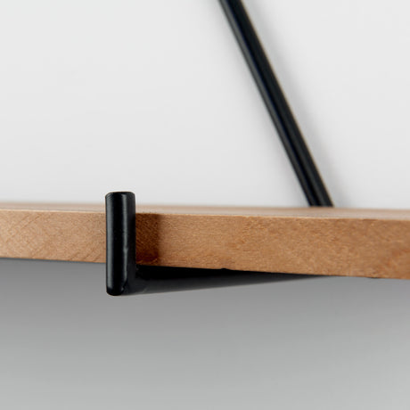 Khufu 18.9L x 5.5W x 10.2H Set of Three Brown Wood W/ Black Metal Triangular Hanging Shelves from Mercana - Luna Furniture