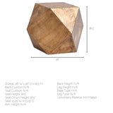 Exagoni 26" x 18.5" Hexagonal Brass Plated Hexagonal End/Side Table from Mercana - Luna Furniture