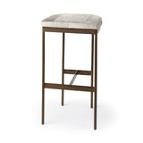 Millie 16.75 X 17.75 X 30 Hair-on-hide Seat W/ Gold Frame Bar Stool from Mercana - Luna Furniture