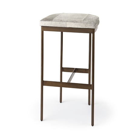 Millie 16.75 X 17.75 X 30 Hair-on-hide Seat W/ Gold Frame Bar Stool from Mercana - Luna Furniture