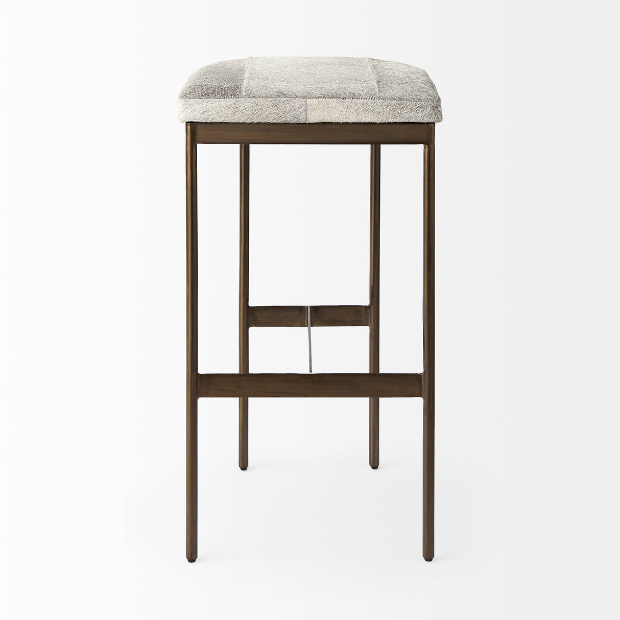 Millie 16.75 X 17.75 X 30 Hair-on-hide Seat W/ Gold Frame Bar Stool from Mercana - Luna Furniture