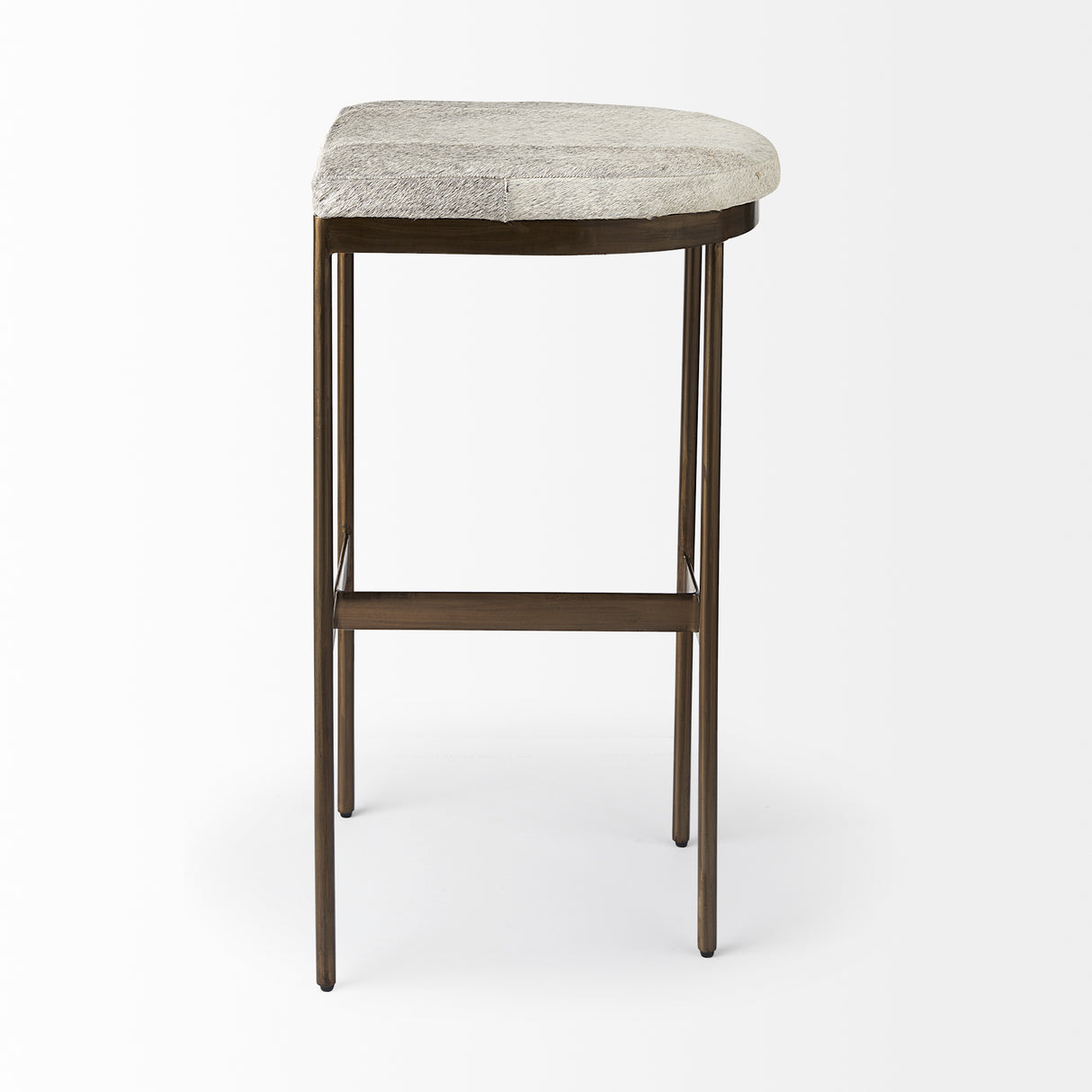 Millie 16.75 X 17.75 X 30 Hair-on-hide Seat W/ Gold Frame Bar Stool from Mercana - Luna Furniture