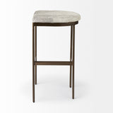 Millie 16.75 X 17.75 X 30 Hair-on-hide Seat W/ Gold Frame Bar Stool from Mercana - Luna Furniture