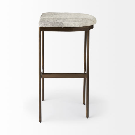 Millie 16.75 X 17.75 X 30 Hair-on-hide Seat W/ Gold Frame Bar Stool from Mercana - Luna Furniture
