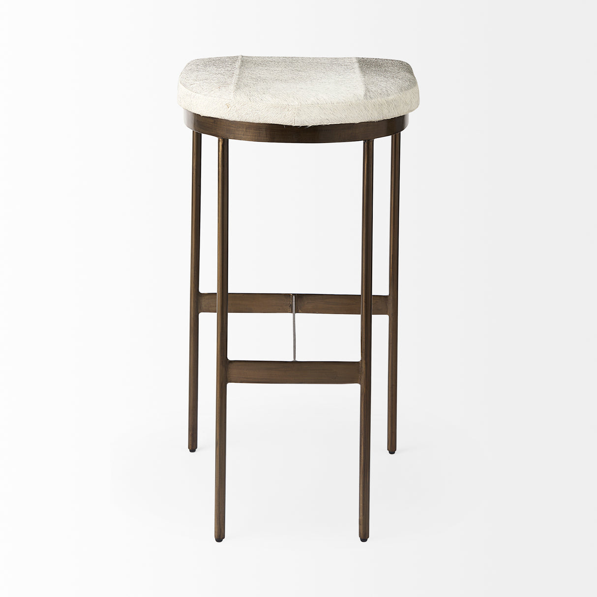 Millie 16.75 X 17.75 X 30 Hair-on-hide Seat W/ Gold Frame Bar Stool from Mercana - Luna Furniture