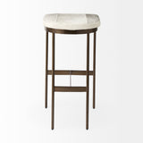 Millie 16.75 X 17.75 X 30 Hair-on-hide Seat W/ Gold Frame Bar Stool from Mercana - Luna Furniture