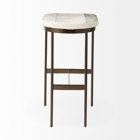 Millie 16.75 X 17.75 X 30 Hair-on-hide Seat W/ Gold Frame Bar Stool from Mercana - Luna Furniture