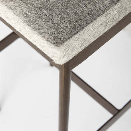 Millie 16.75 X 17.75 X 30 Hair-on-hide Seat W/ Gold Frame Bar Stool from Mercana - Luna Furniture