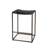 Clarissa 18.0L x 16.0W x 26.25H Black Woven Leather Seat W/ Gold Frame Counter Stool from Mercana - Luna Furniture