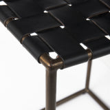 Clarissa 18.0L x 16.0W x 26.25H Black Woven Leather Seat W/ Gold Frame Counter Stool from Mercana - Luna Furniture