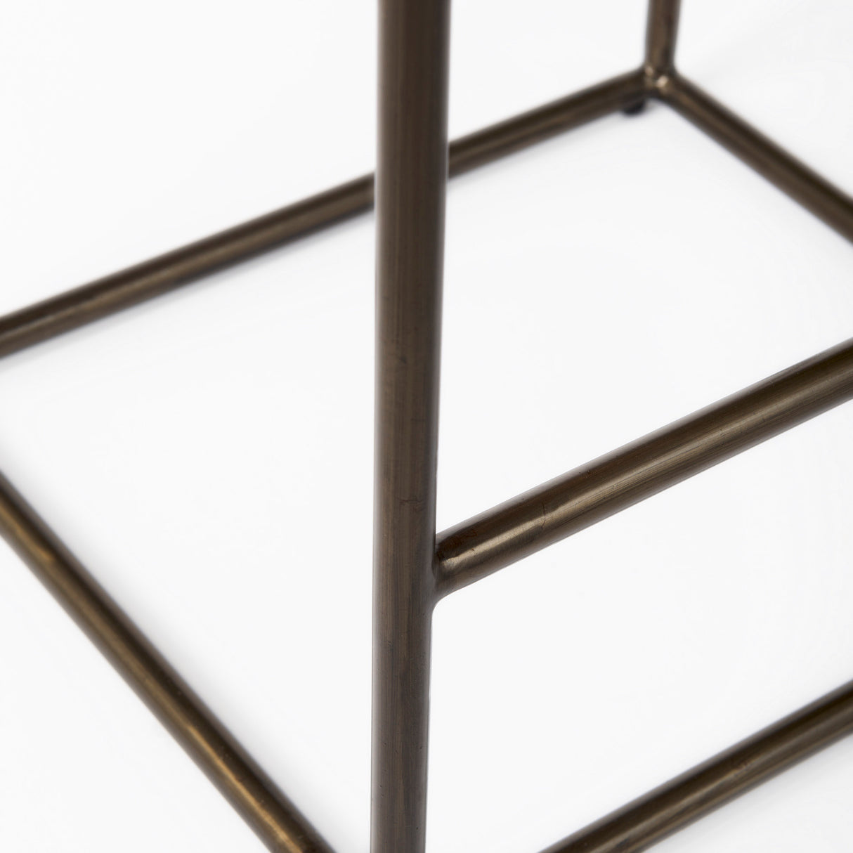 Clarissa 18.0L x 16.0W x 26.25H Black Woven Leather Seat W/ Gold Frame Counter Stool from Mercana - Luna Furniture