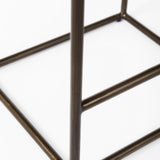 Clarissa 18.0L x 16.0W x 26.25H Black Woven Leather Seat W/ Gold Frame Counter Stool from Mercana - Luna Furniture
