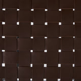Clarissa 18.0L x 16.0W x 26.25H Dark Brown Woven Leather Seat W/ Black Iron Frame Counter Stool from Mercana - Luna Furniture