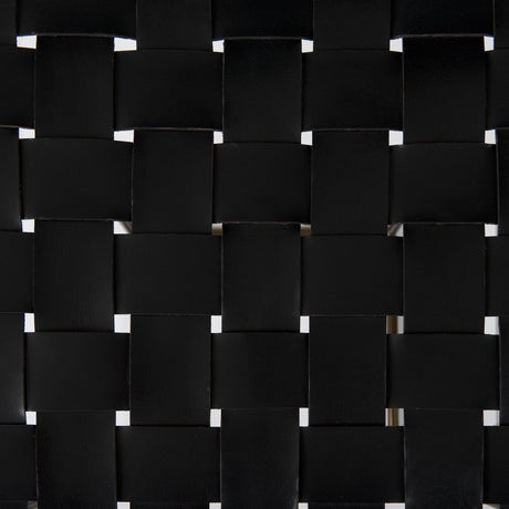 Clarissa 18.0L x 16.0W x 30.25H Black Woven Leather Seat W/ Gold Frame Bar Stool from Mercana - Luna Furniture