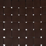Clarissa 18.0L x 16.0W x 30.25H Dark Brown Woven Leather Seat W/ Black Metal Frame Bar Stool from Mercana - Luna Furniture